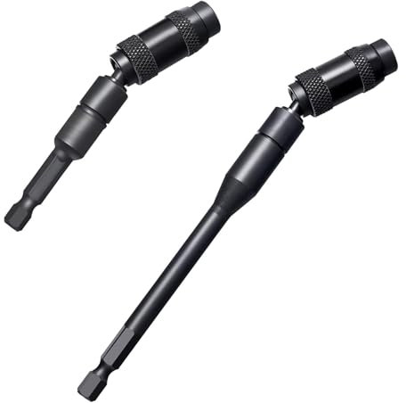 2 Pcs Magnetic Pivot Drill Bit Holder,1/4 Hex Pivoting bit Holder, 2 Size 20 Degree Magnetic Drill Bit Holder for Narrow Spaces or Corners
