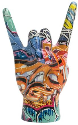 Fenteer Rock on Hand Geste Statue Tabletop Ornament Geschenk Sammlerstück Home Dekoration Kreative Skulptur Harz Figur für Schlafzimmer, Style A