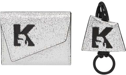 Karl Lagerfeld Jeans Damen Geo Bifold Key Chain Shiny Gift Pack Silber One Size