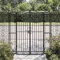 Metal Garden Gate, Swing Gate Entrance Security Door Black 121x8x150 cm Wrought Iron