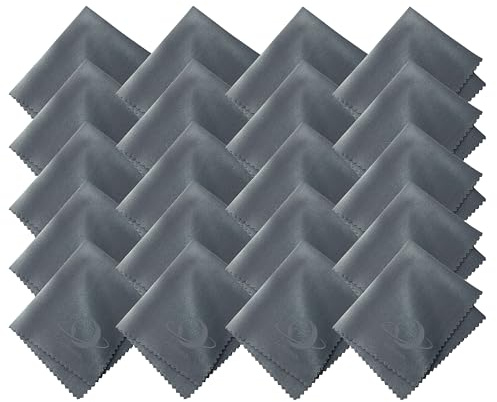 Xcdhemde® 20 St Microfiber Glasögon Rengöringsdukar - 15x17.5cm - Grå | Mikrofiberdukar Glasögon, Mjuk och återanvändbar, för Rengöring av Mobiltelefoner, Kameror, Datorer, Smycken etc