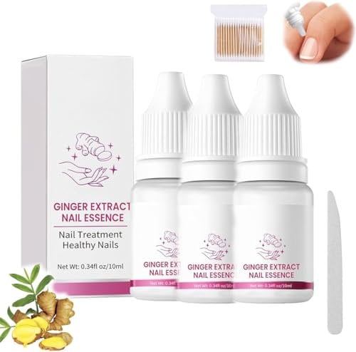 FungiGone Nail treatment, Fungigone Nail Fungus Removal,Fungigone Ginger Nail Essence,Nail Repair Growth Treatment Nail Softener for Thick Toenails Toe and Finger Nail Solution (3 Pcs)