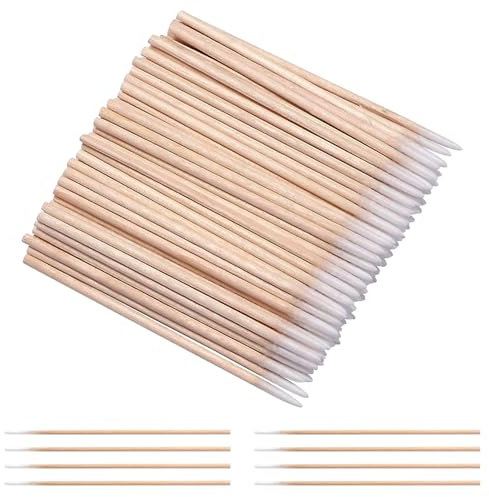 1000 Pièces Coton Tiges, Cotons-Tiges Microblading avec Manche en Bois, 10 cm Micro Applicateur Tampons de Nettoyage Bâtons en Bois pour Sourcils, Maquillage, Tatouage, Ongles