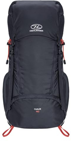 Highlander Rucksack Ivar Rucksack für Männer 40 Liter - Schwarz