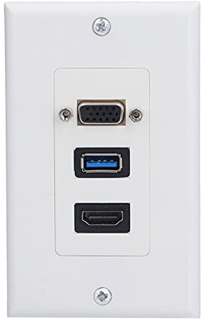LIYJTK Audio Video Wall Socket Multimedia Panel High Definition Multimedia Interface USB 3.0 Port Embedded Installation für Heimkinosysteme