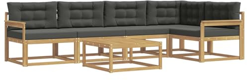 vidaXL Outdoor-Sofagarnitur 6 pcs Weiß und Anthrazit 79 x 79 x 37 cm, Modernes Gartenmöbelset, wetterfestes Sofa, schicke Sitzgruppe, langlebige Liege fürs Poolside