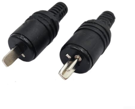 PureCuisin Solderless 2 Pin DIN Audio Connector for Hi-Fi Speakers - Easy Screw Terminal Male Black 2pcs(4pcs)