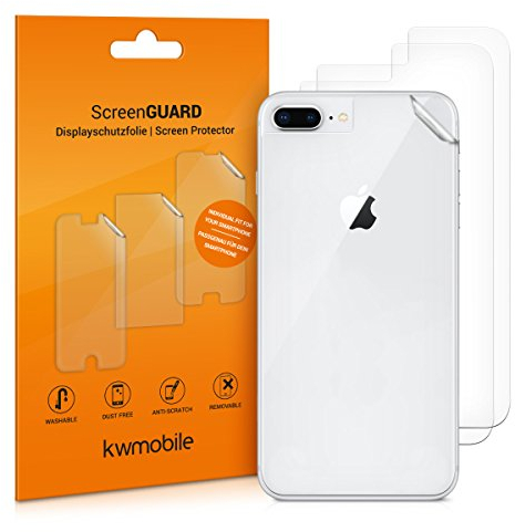 kwmobile 3X Schutzfolie Rückseite kompatibel mit Apple iPhone 7 Plus/iPhone 8 Plus - Folie Backcover Smartphone - Handyfolie transparent