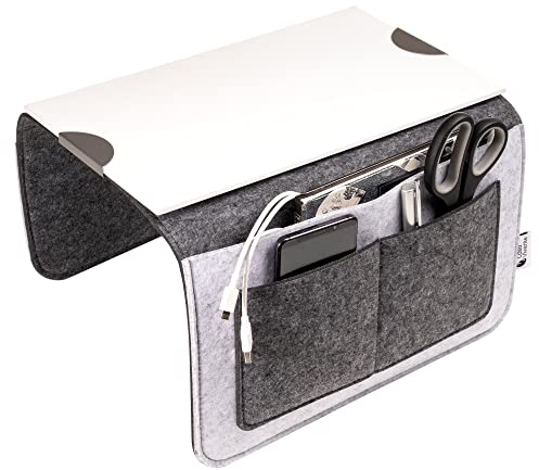 MostroMania Tavolino da Divano con Tasche, Supporto per Sofà Multiuso, Vassoio per Cibo e Bevande, Tasca Porta-PC, Portariviste, Accessori Casa