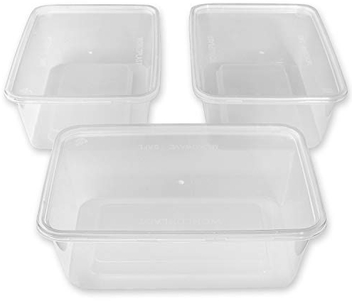 We Can Source It Ltd 50 x 500ml Plastic Microwave & Freezer Safe Food Containers with Lids - BPA-Free, Reusable, Takeaway Meal Prep Containers - Catering Grade Food Storage Boxes for Home & Business
