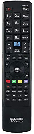 ELBE RC-001-LG - Mando a distancia de reemplazo para televisores LG, color negro