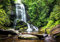 decomonkey Fototapete Wasserfall 550x250 cm Eckfototapete Design Tapete Fototapeten Tapeten Wandtapete moderne Wand Schlafzimmer Wohnzimmer Wald Natur