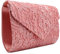 Pochette en dentelle pour femme, pochette élégante en dentelle satinée pour les fêtes et les mariages, rose, Sac à bandoulière