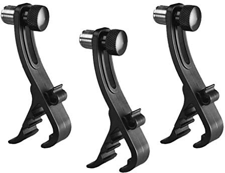 lahomia Pinces de Microphone de, 3 pièces réglable en plastique anticollision jante pince Microphone pince support montage micro accessoires ()