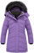 ZSHOW Giacca in Cotone a Vento Cappotto con Cappuccio Capispalla Pesante Imbottita Parka con Cappuccio Bambina Viola 116-122