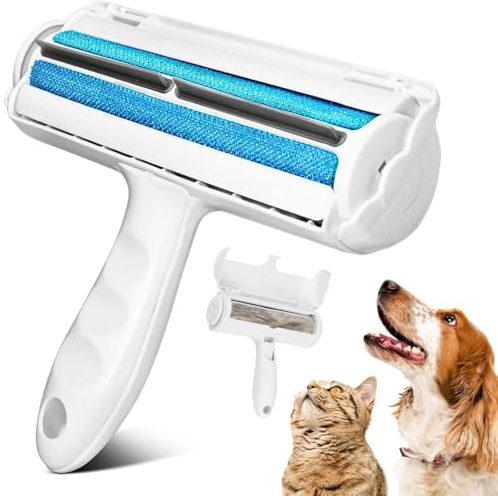 ProjectFont Brosse pour enlever les poils d'animaux, réutilisable, peluches, pour vêtements et meubles, épilation pour tissus, auto-nettoyage, rouleaux pour chiens et chats, lavable