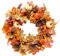Artificial Autumn Wreath Decorations Front Door with Maple Leaf,Harvest Front Door Wreath with Pumpkin Acorn Berries,Halloween Wreath Outdoor Ornaments for Home Bedroom Wall Party and Thanksgiving