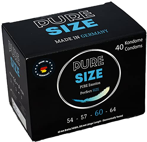 PURESIZE Kondome 40 Stück 60mm nominale Breite, 100% MADE IN GERMANY, PURESIZE PREMIUM