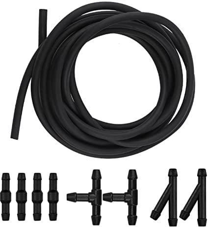 YUTOU 2 PCS 2m Scheibenwaschanlage Schlauch, Universal Wischwasserschlauch Reparaturset, Spritzwasserschlauch, Automotive Schlauch, Lsolierschlauch mit 8 Stück Schlauchverbinder