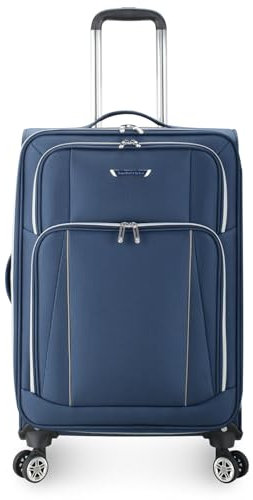 Traveler's Choice Lares Softside Erweiterbares Gepäck mit Spinnerrollen, Navy, Checked 27-Inch, Lares Softside Erweiterbares Gepäck mit Spinnrollen