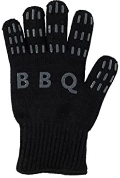 KMSTARS Gants de Cuisine BBQ Noir - Résistants à la Chaleur jusqu'à 250°C - Confortables et de Haute Qualité - Gants de Four - Taille Unique - Lavable en Machine - Unisex Adulte