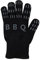 KMSTARS Gants de Cuisine BBQ Noir - Résistants à la Chaleur jusqu'à 250°C - Confortables et de Haute Qualité - Gants de Four - Taille Unique - Lavable en Machine - Unisex Adulte