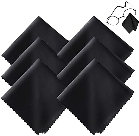 Microfibre Cloth 6Pcs Glasses Cleaning Cloth Lint Free and Ultra Fine Cleaning Cloths for Lens,Eyeglasses,Screen and Window(15 x 18cm)
