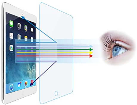 McgojoHi Pellicola protettiva in vetro temperato anti luce blu da 9,7 per iPad Air 1/Air 2/iPad Pro/iPad 5a/6a generazione da 9,7, blocca la luce blu dannosa eccessiva e anti-riflesso UV 9H,