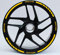 DualColorStampe Adesivi strisce moto 17 POLLICI Compatibili con Ducati Suzuki Kawasaki Honda Triumph cerchi cerchioni gomme COD.D0057(Giallo)