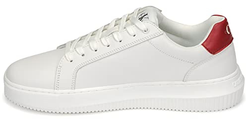 Calvin Klein Jeans Herren Chunky Sole Sneaker Chunky Cupsole Monologo Schuhe, Weiß (White/Merlot), 44