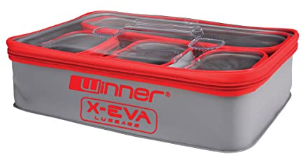 Winner EVA Wasserabweisende Futtertasche Ködertasche | Bequemer Wasserdichter Organizer für Angeltasche Angelrucksack und Angelkoffer | Tasche für Angelzubehör Boilies Futterkorb mit 5 Köderboxen