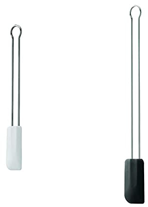 RÖSLE Teigschaber, Hochwertiger Teigspachtel als Back- und Kochhelfer, strapazierfähiges Silikon, weiß, 26 cm, schmal & Teigschaber, Hochwertiger Teigspachtel als Back- und Kochhelfer