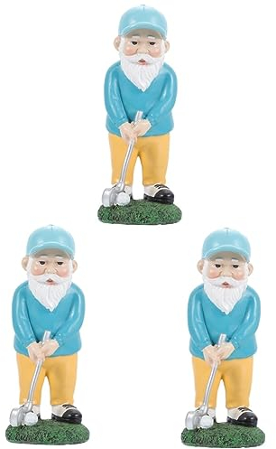 OSALADI 3st Zwerg Ornamente Desktop-GNOME-Figur Tischzwerg-skulptur Dekoration Der Gartenelfe Rasen Figur Gnom-skulptur Gartenzwerge Dekor Zarte Gnomenstatue Golf Statuette Kunstharz
