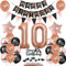 Luftballons 10. Geburtstag Dekoration Mädchen Schwarz Rosegold - Ballon Deko Tortendeko Geburtstagsdeko für 10 Jahre