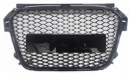 DTGTEX Auto Vordere Stoßstange Kühlergrill für Audi A1/S1 2010 2011 2012 2013 2014, KüHlergrill Front Ersatz Hauben Grill Doppelsteg Sport Kühlergrill,Silver