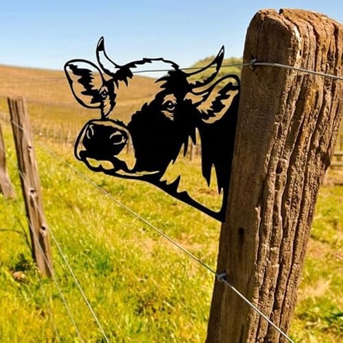 280 x 290mm Bauernhof Rostdekoration Schwarz Rostige Silhouette Metall Kuh Dekorativer Rost Tierische Rostdekoration Tierdekoration Aus Metall Deko Garten Rostoptik Rostige Deko für Garten (Kuh)