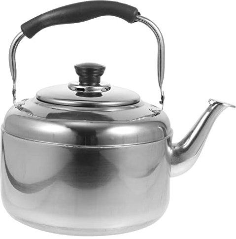 Edelstahl-Teekessel für den Herd – 4 l pfeifender Teekessel mit verbrühsicherem Griff – Heißwasserkessel für den Herd zum Kochen von Wasser, Kaffee und Tee