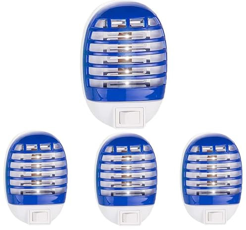 Lampe Anti Moustique UV,Tueur d'Insectes Electrique, Destructeur de Mouches, Anti-Moustique Intérieur, Piège à Mouches Efficace(4 Paquets)
