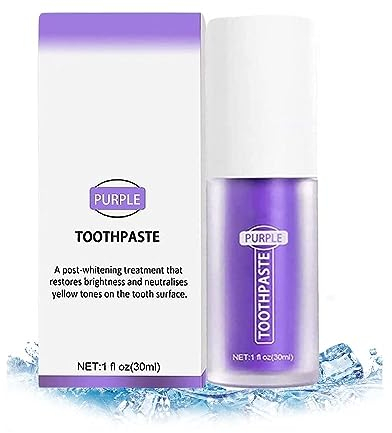 Purple Zahnpasta für Weisse Zähne und Zahnaufhellung - Lila Whitening Toothpaste Booster für Gum Repair