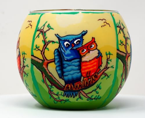 Windlicht Owls by Day/Eulen am Tag Teelichthalter Leuchtglas Kerzenhalter Teelicht