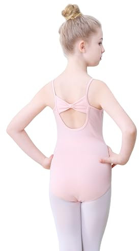 FONLAM Body da Danza Balletto per Bambina Ragazze Body Ginnastica Artistica Bambina Cotone (12-13 anni, Rosa)