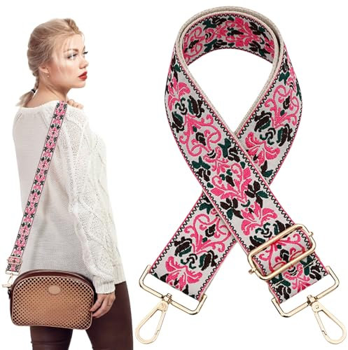 Gurt für Taschen Damen Umhängetasche Breiter - Schultergurt für Taschen Verstellbarer Taschengurt DIY Zubehör für Tasche Pink 2616