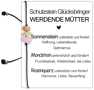 Karte Geschenk für werdende Mütter Kristall Schutzstein Glücksbringer werdende Mütter Schwangerschaft Heilstein Recycling Talisman Geburt Geschenk