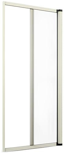 Zanzariera Orizzontale Verticale Professionale in Alluminio - Chiusura Rallentata e a Calamita, Riducibile in Larghezza e Altezza (Avorio, 160x250)