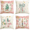 Artoid Mode Rosa Diamant Plaid Nussknacker Baum Frohe Weihnachten Kissenbezüge 4er Set, 50x50 cm Winter Zierkissenbezug Cushion Cover Couch Deko