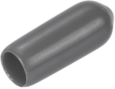 sourcing map 20pcs Rubber End Caps 4mm ID Vinyl PVC Round Tube Bolt Cap Cover Screw Thread Protectors Dark Grey