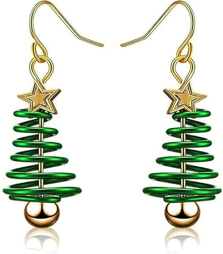BSLVWG Weihnachtsdekoration, Damen-Weihnachtsohrringe, Weihnachtsbaum/Schneemann/Schneeflocken-Ornamente, Schmuck, Geschenke für Frauen, Feiertagsfeier (18)
