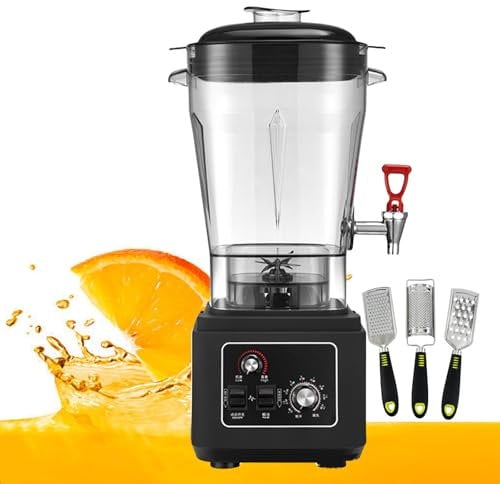 forplubossmmp 2900W Blender - Kitchen Smoothie Mixer, Commercial Food Processors Juice Blender w/Soundproof Cover, Electric Drink Machine for Fruit 11L/15L/19L with Spout 45000RPM Black,19L