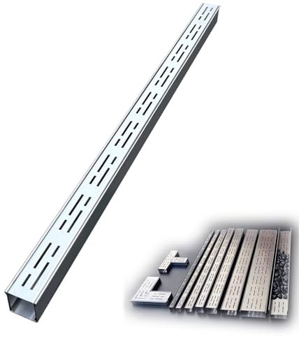 Entwässerungsrinne Pooldeck Ablaufrinne, Wasserrinne, Dachrinnenablauf Für Den Außenbereich 100cm Lang, Für Terrasse/ Hof/ Schuppen/ Treppe/ Keller, Mit Endkappe Und Adaptern(Style-2,15x5cm/5 9/10 x 2