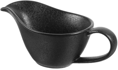 BRIGHTFUFU Matte Black Serving Dish Black Gravy Boat Bowls Set Soup Bowls Handles Gravy Boat Vintage Porcelain Home Tableware